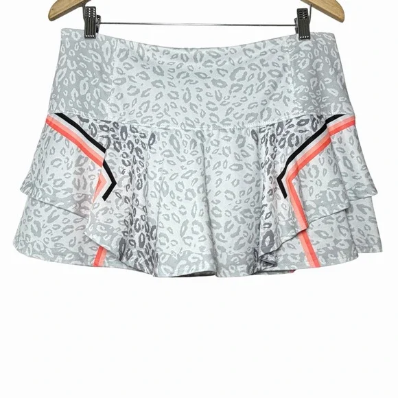 Lucky in Love Womens XL 14 Leopard Tennis Skort Tiered Golf Athletic Skirt - Picture 3 of 10
